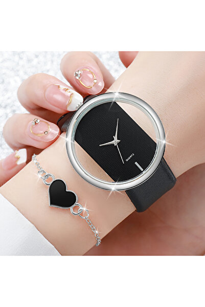 Choice black 2pc set no box 2PCS/Set Women's Watch Love Bracelet Set Fashion ...