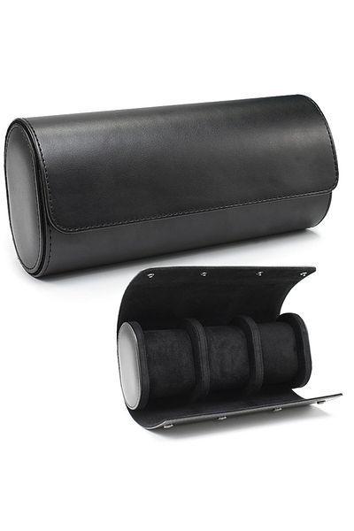 Choice Black 3 slot Watch Roll Travel Case - 3 Watch Storage and Organizer-Secure Storage with Innovative R