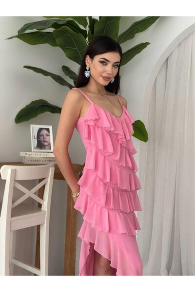 JANES Ples Slit Detailed Dress