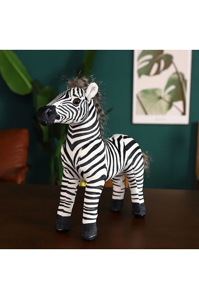 Choice 33cm 1 Real Life Standing Zebra Stuffed Animal Plush Toy Simulation Zebra Doll Photography Props Chr