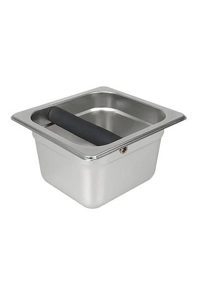 Choice 1.5L Silver Coffee Knock Box Espresso Dump Bin for Barista Coffee Grind Anti-slip Espresso Dump Bin
