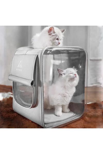 Choice Light Grey Cat/dog Backpack Carrier Large Pet Backpack Carrier, 17lbs Load-Bearing Ventilated Design