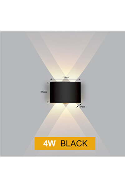 Choice Warm White 3000K 4W Black Body Aluminium LED Wall Lamp IP65 Outdoor Wa...
