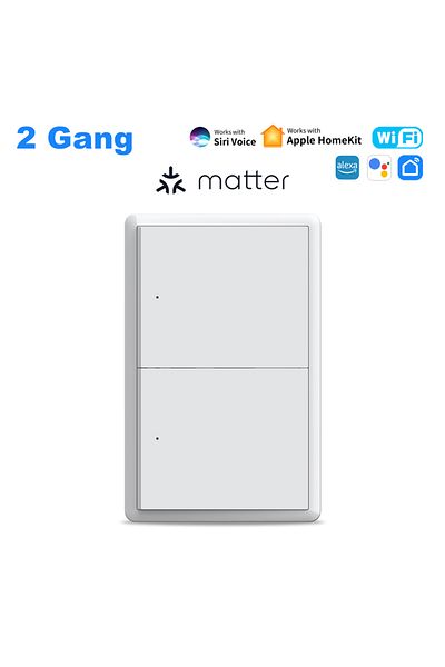 Choice 2gang Manhot Matter WiFi Smart Wall Light Switch 1 2 3 4 Gangs with Neutral Wire Push Physical Ligh