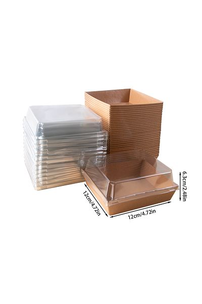 Choice as photo 10pcs brown 10pcs Kraft Paper Cake Dessert Donut Boxes Candy Cookie Packaging Box with Clea