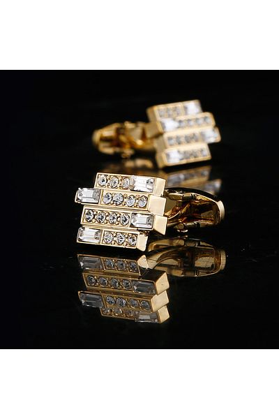 Choice Gold Fashion Luxury Gold Plated Rhinestones Cufflinks For Mens High Quality Crystal Buttons Father G