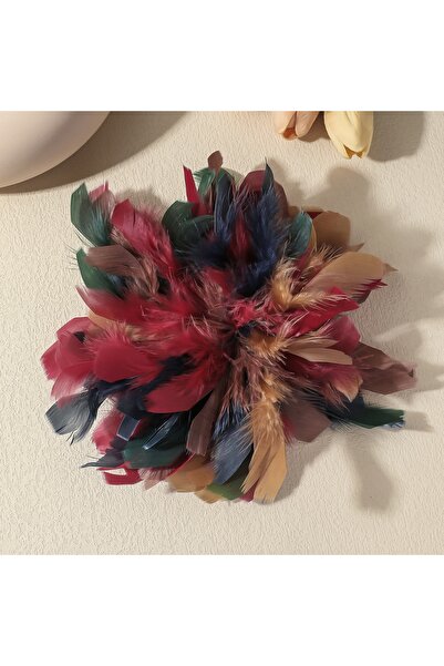 Choice دبوس كبير على شكل زهرة ريشة مبالغ فيها على الطراز 8 20 سم للنساء، ياقة...