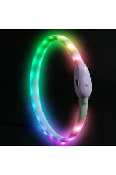 Choice Neck 40-60cm Green Rgb Discolor Glowing Collar For Dogs Large Medium Usb Rechargeable Dog Collar Lum