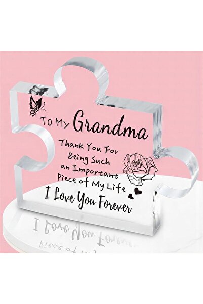 Choice هدايا الجدة الشفافة، لوحة على شكل لغز أكريليك منحوت، مناسبة لعيد ميلاد...