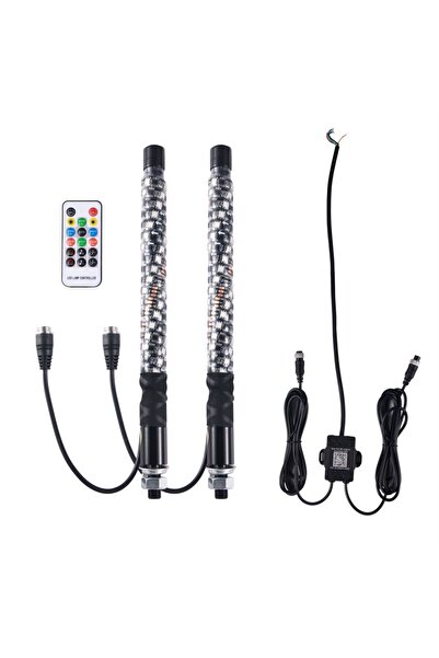 Choice 1 قدم - قطعتان من مصابيح LED سوطية بطول قدم واحد، وسوط هوائي سارية العلم مع جهاز تحكم عن بعد، لمركبات UTV وATV والطرق الوعرة والشاحنات