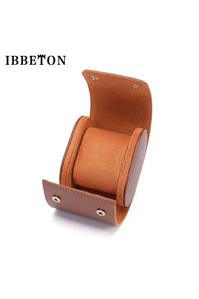 Choice brown-01 IBBETON 3-Slot Watch Roll Travel Case Portable Vintage Leather Watch Display Case Watch Sto