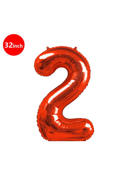 Choice رقم 32 بوصة 32RED 2 1 قطعة 32 بوصة أحمر أسود بالون رقمي من الألومنيوم ...