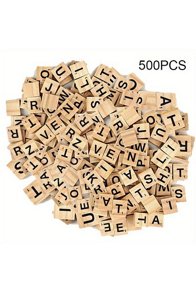 Choice 500pcs Wood Letter Tiles, Scrabble Letters For Crafts, DIY Wood Gift Decoration, Making Alphabet Coa