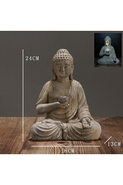 Choice تمثال بوذا الشمسي المصنوع من الراتنج، ديكور حديقة زن آسيوي، ديكور حديقة ياباني