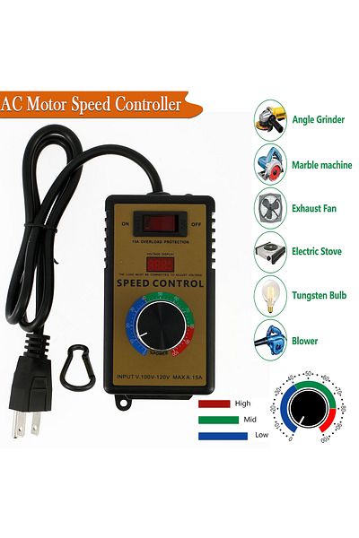 Choice 4000W AC Motor Speed Controller 110-120V 15A Variable Voltage Regulator with Overload Protection ...