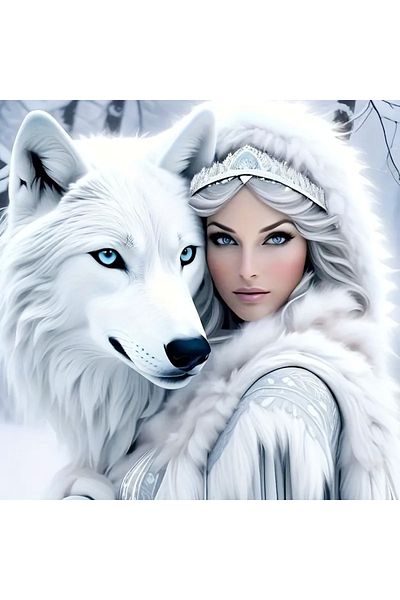 huacan Full Round 50x50cm 4361 Diamond Painting Wolf 5d Diy Animal New Arrivals Embroidery Sets Girl