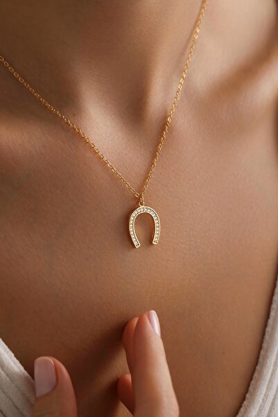 AAcc. Paslanmaz Çelik Zincirli At Nalı Objeli Şans Kolye