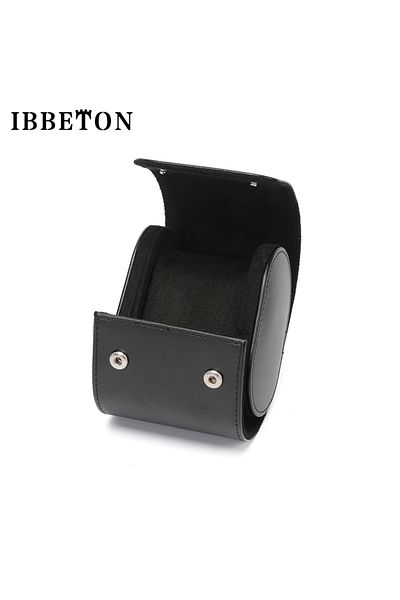 Choice black-01 IBBETON 3-Slot Watch Roll Travel Case Portable Vintage Leather Watch Display Case Watch Sto