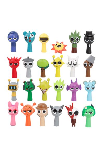 Choice black 24pcs/Set Mini Sprunki Action Figure Toy Cartoon Movie Sprunki Wenda Model Doll Figurines Kids