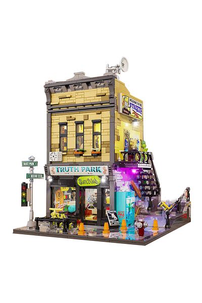 barweer with instruction American Street Skate Shop House Buildings Sets,City With figures LED Apartment Sto