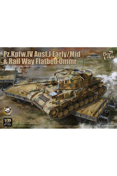 Choice Border BT-025 1/35 Pz.Kpfw.IV Ausf.J Eaely/ Mid& Rail Way Flatbed Ommr Plastic Model Assembly Kit