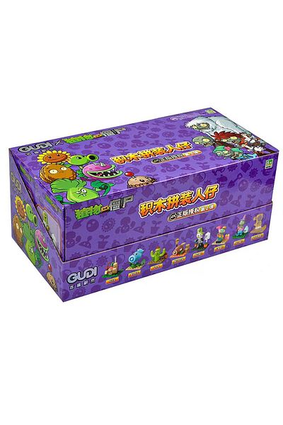 Choice With Box Random02 1pcs Gudi Plants Vs. Zombies Pvz Cartoon Anime Model Educational Small Pellet Ass