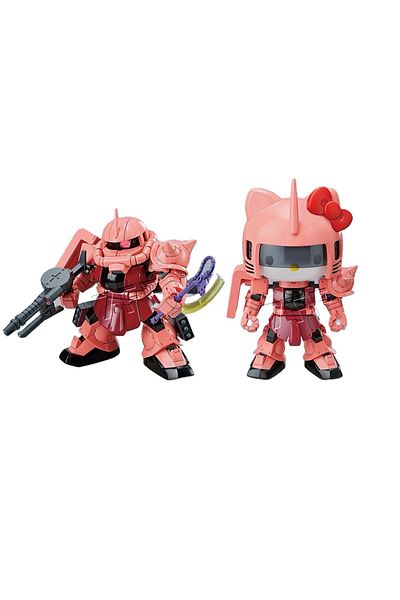 BANDAI Pink New Kt Ms-05 Zakuii Sd Anime Figures Sdcs Assembly Model Statue Action Figure Doll Collection D