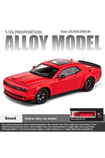 Choice1 سيارة تشالنجر هيلكات ريد آي حمراء من مايستو بمقياس 1:24، مصنوعة من سب...