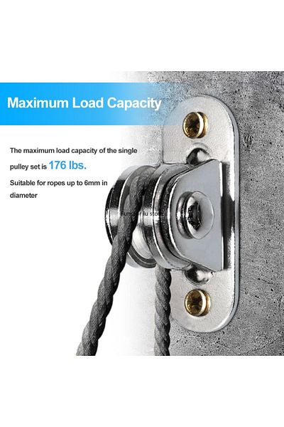 Choice 4Pcs 2/4Pcs Heavy Duty Fixed Pulley Detachable Pulley Block Kit Wall-Mounted Pulley Loading 176 Lb f