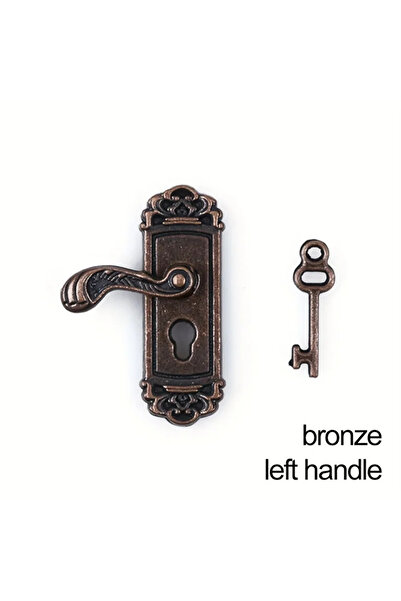 Choice مجموعة مفاتيح أبواب مصغرة من البرونز، بمقبض يساري، بتصميم كلاسيكي، بمق...