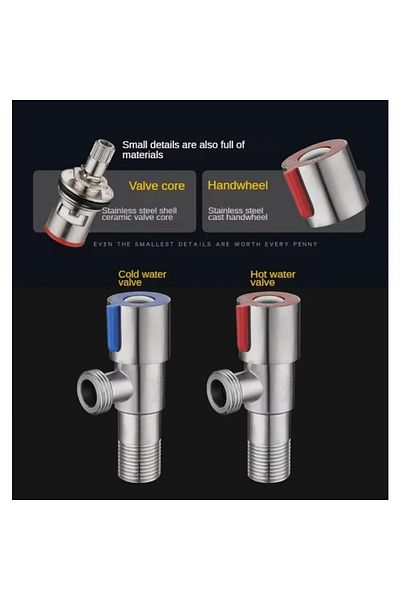 Choice Red Bathroom Basin Sink Faucets Taps Angle Stop Valve Brass Black Finish G1/2" Shut Off Valve Bathro