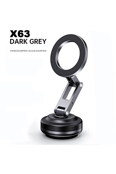 Choice حامل هاتف مغناطيسي للسيارة X63 رمادي غامق جديد X93 يدور 360 درجة امتصا...