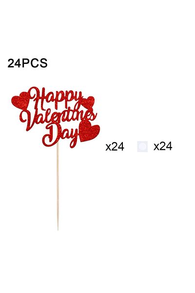 Choice Red Yomdid 24pcs Valentines Day Cupcake Toppers Glitter Red Decorations Happy Valentines Day Cupcake
