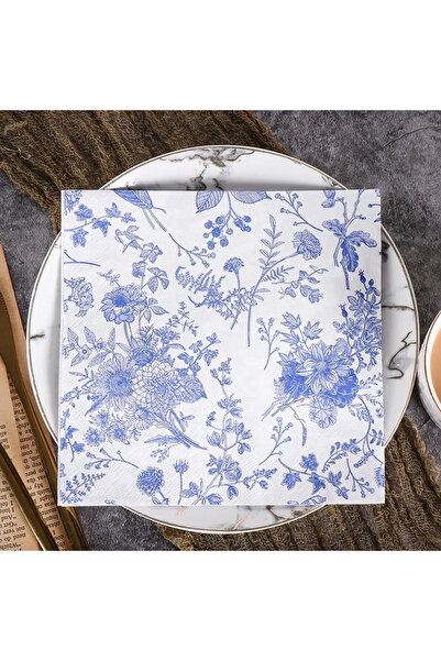 Choice 20 قطعة من المناديل الورقية الكلاسيكية الجديدة باللون الأزرق السيانوتي...