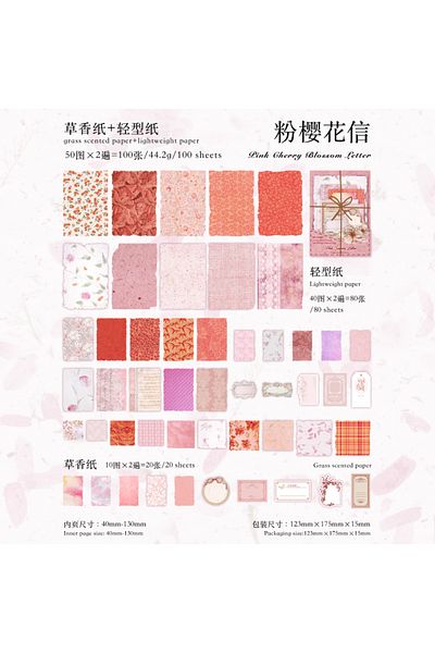Choice A JIANQI 100pcs Vintage Decor Scrapbooking Materials Paper Combo Kit DIY Junk Journal Collage Photo.