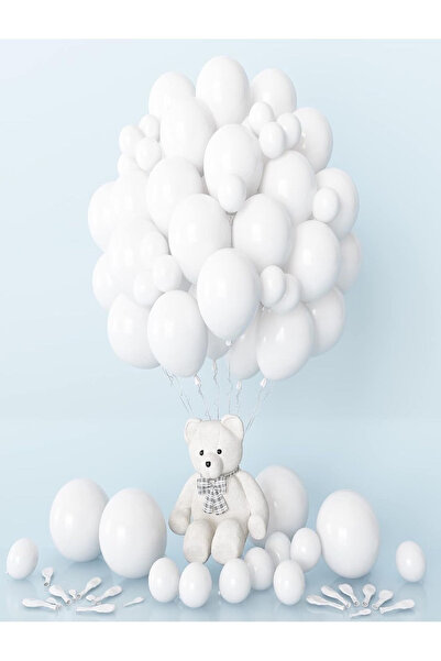 BALON DİYARI 25 Adet Beyaz Renk Balon – Helyum Uyumlu, Kaliteli Ve Dayanıklı