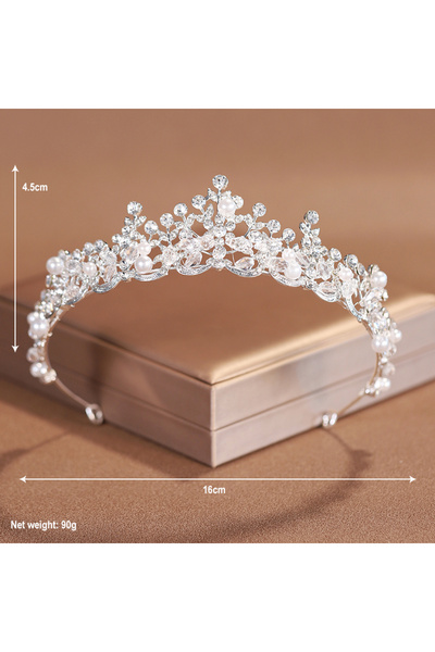 Choice غطاء رأس زفاف من Itacazzo مليء بأجواء مبهرة لحفلات أعياد الميلاد النسائية النبيلة باللون الفضي T.