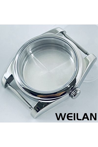 ANGLANG 36mm Nh34 Nh35 Nh36 Solid Back B3 36mm 40mm Silver Watch Case Waterproof Sapphire Crysta Fit Nh34 Nh
