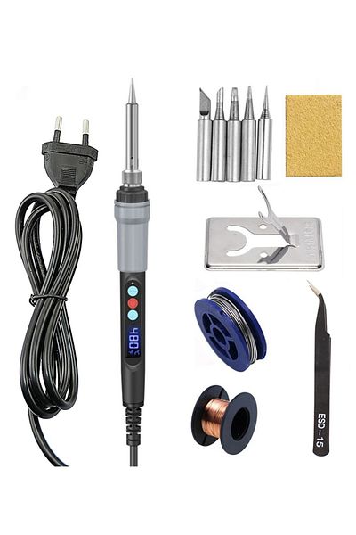Choice Eu Plug 220v Purple 90w Soldering Iron With Digital Temperature Adjustment Auto Sleep Feature Cerami