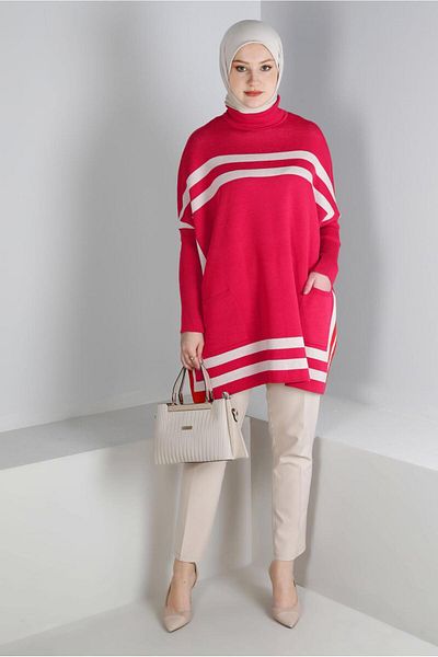 Alvina STRIPED KNIT PONCHO 43207