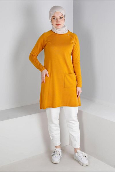 Alvina BUTTONED TRICOT TUNIC WITH POCKET 43111
