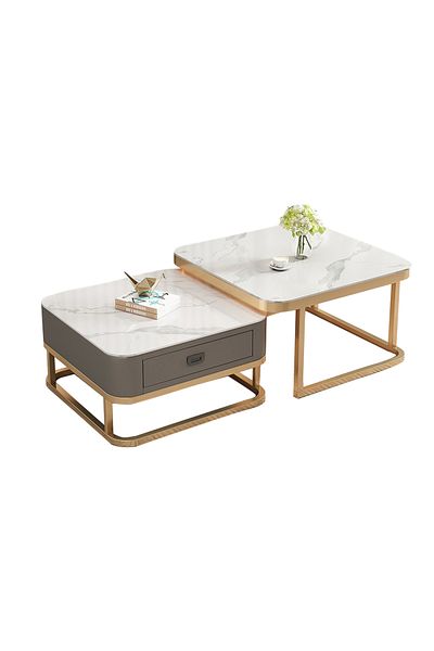 sharpdo Simple Creative Retractable Square Coffee Table with Drawers