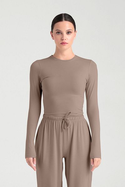 SHEISMONO Μπλούζα Ultra Soft Collar - Mink