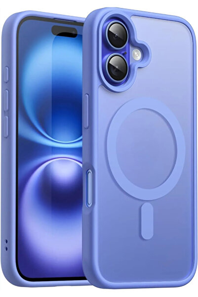 Fibaks İphone 16 Plus Uyumlu Kılıf Kamera Çıkıntılı Magsafe Şarj Destekli Hassas Tuşlu Yumuşak Mat Kapak