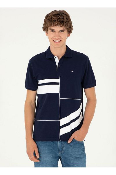 U.S. Polo Assn. U.S. Polo Assn. Navy Blue Men's Polo T-Shirt T-Bado