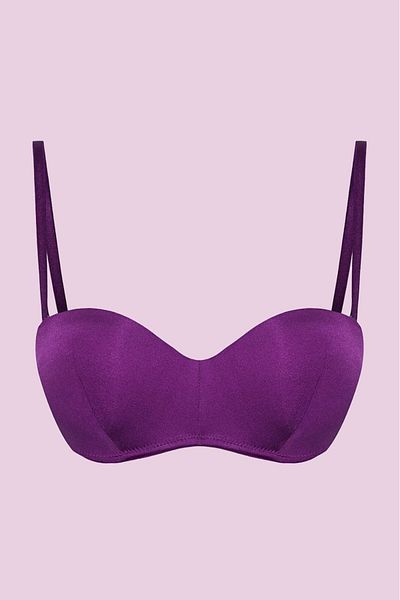 ELOSH BOUTIQUE Sutien tricotat cu bretele detașabile pentru balcon, cu jumătate de umplutură