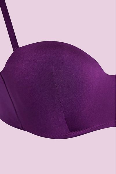 ELOSH BOUTIQUE Sutien tricotat cu bretele detașabile pentru balcon, cu jumătate de umplutură