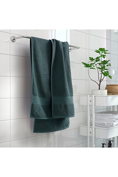 IKEA FREDRIKSJÖN Bath Towel Grey-Turquoise 70x140 cm – 100% Cotton, 650 g/m² | IKEA