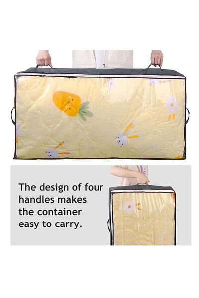 COOYA 4-Pack Under Bed Storage Boxes, With Clear Window and Reinforced Handles, For Blankets, Quilts