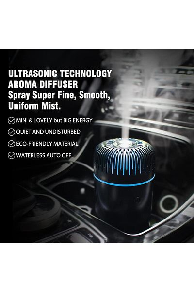 COOYA Car Aromatherapy Diffuser, 100ml Rechargeable Aromatherapy Humidifier with 7 Ambient Light